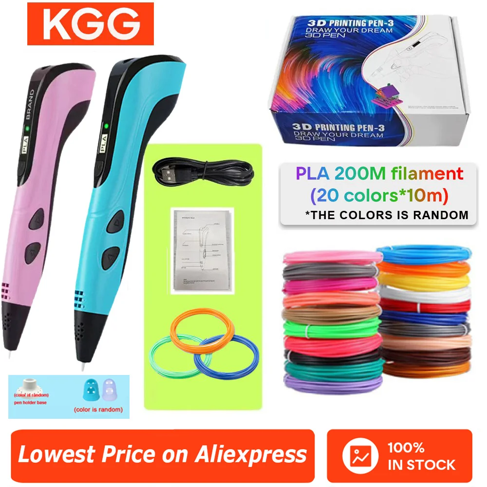 3D Pen 3D Printing Pen for Children 1.75mm PLA Filament DIY Drawing