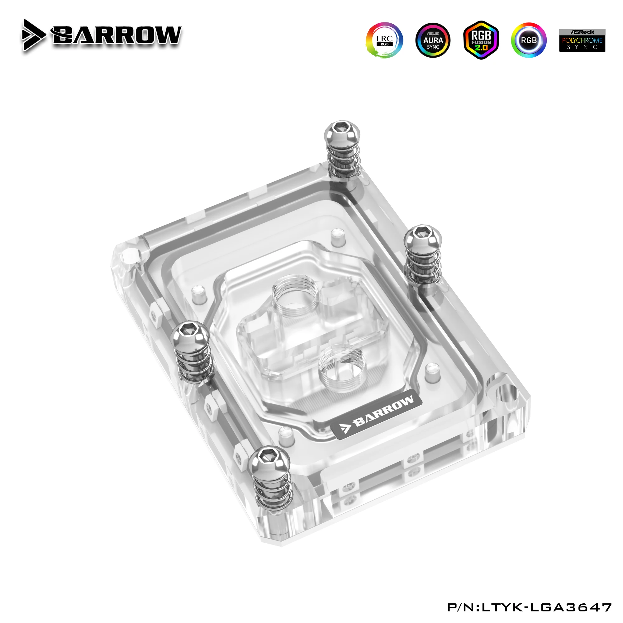 Кулер для процессора Barrow, блок водяного охлаждения для Intel Lga3647 Skylake-E ПК, система водяного охлаждения