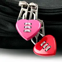 Heart Padlock Code 3 Numbers Password Combination Heart Shape Safety Love Zinc Alloy Luggage Box Lock Household Accessories 1