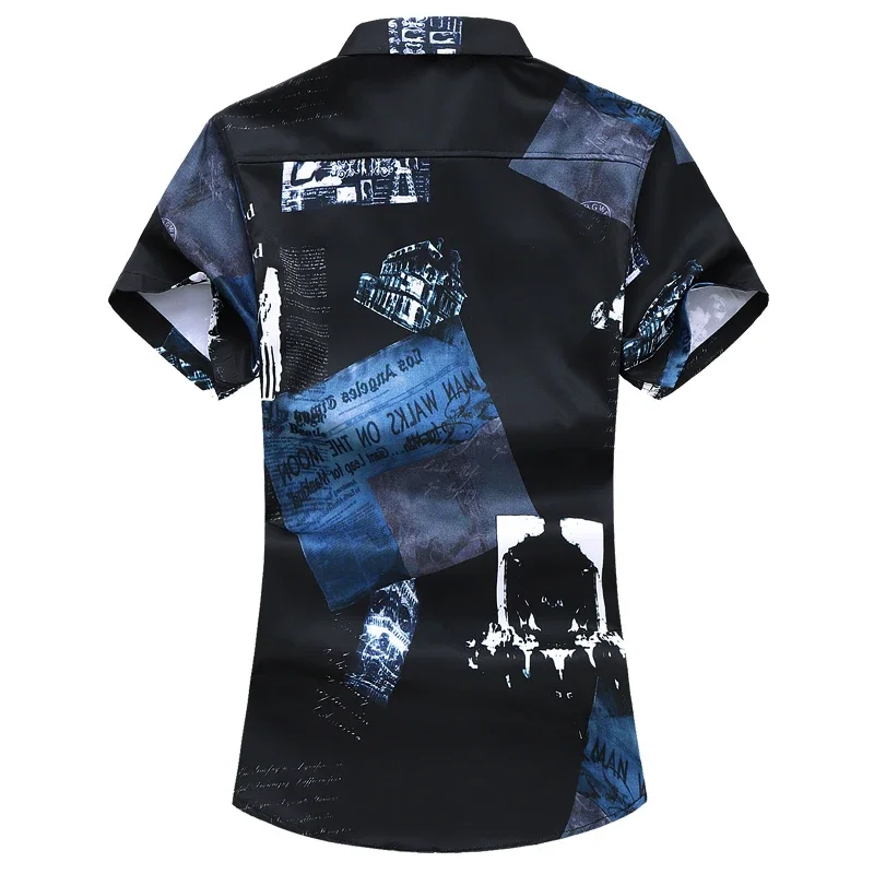 Summer Men's Short Sleeve Printed Shirt 2
