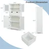 Floor Storage Cabinet, Freestanding Bathroom Cabinet, Tall Storage Organizer Cupboard for Kitchen Living Room 3