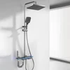 Bathroom Digital Display Shower System Brass Waterfall Shower Faucet Set Rainfall Temperature Bathtub Mixer Shower Set with Lamp 4