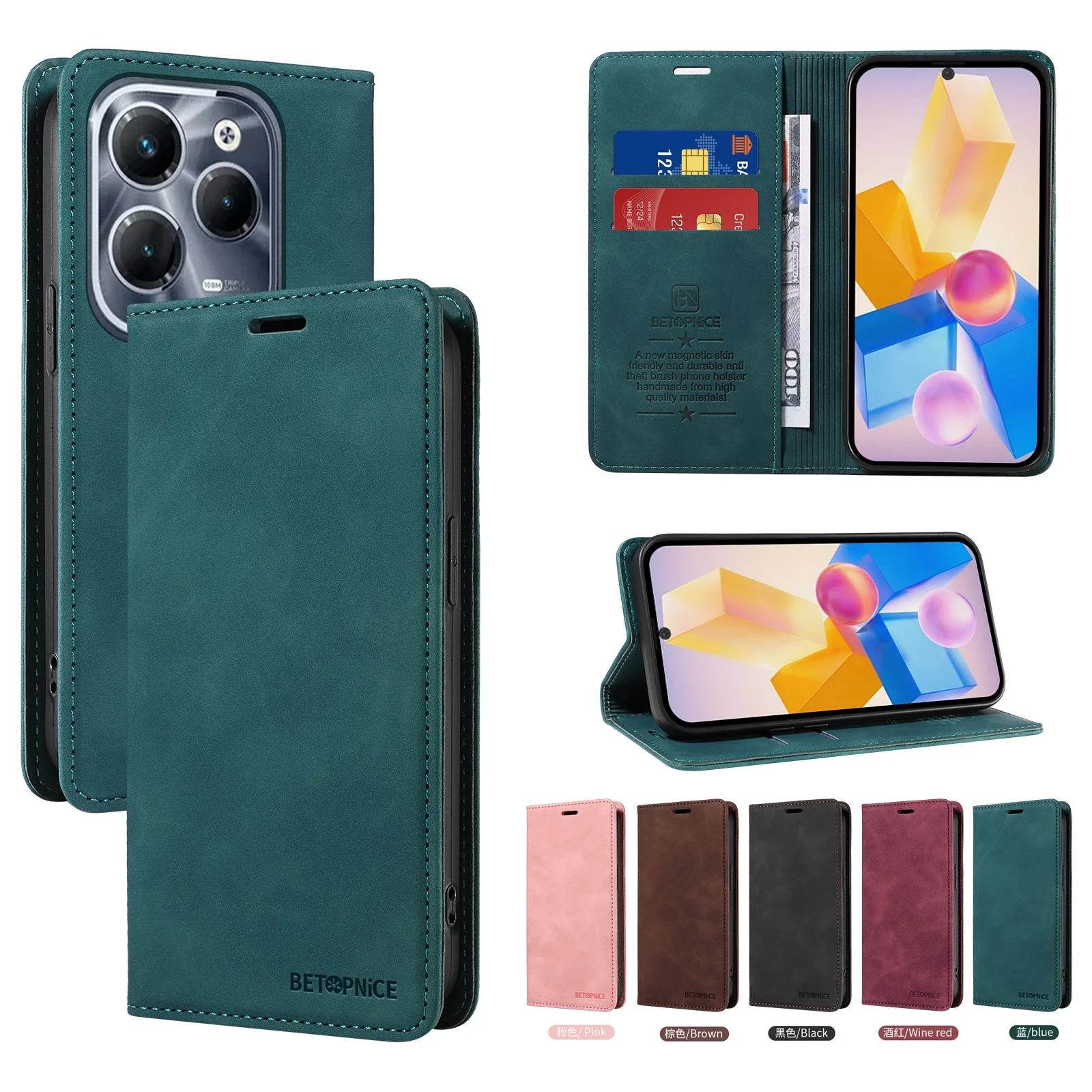 For INFINIX HOT 40 HOT40 PRO 4G Luxury Leather Case Skin Wallet Book Holder Flip Magnet Full Cover For iNFINIX HOT40i Phone Bags