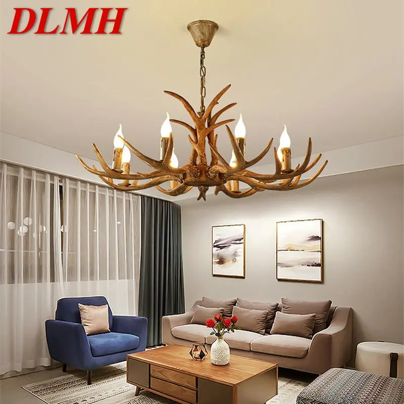

DLMH Modern Led Chandelier Creative Antler Hanging Pendant Lamp for Home Dining Room Aisle Decor