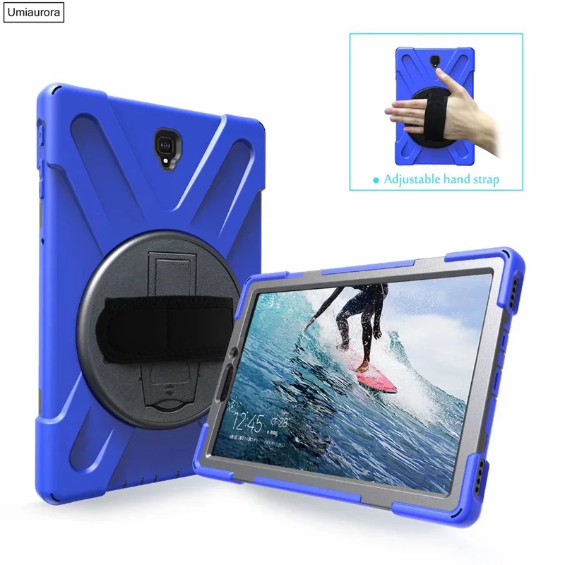360° Rotating Hand Strap Kickstand Shockproof Case for Samsung Galaxy Tab S3/S4