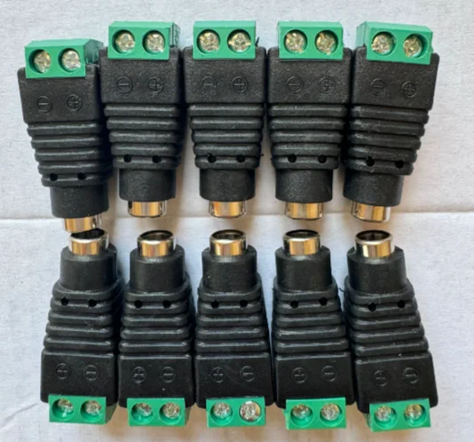 Description Picture 3 of item10PCS 5.5mm x 2.1mm Female Male DC Power Plug Adapter for 5050 3528 5060 Single Color LED Strip and CCTV Cameras