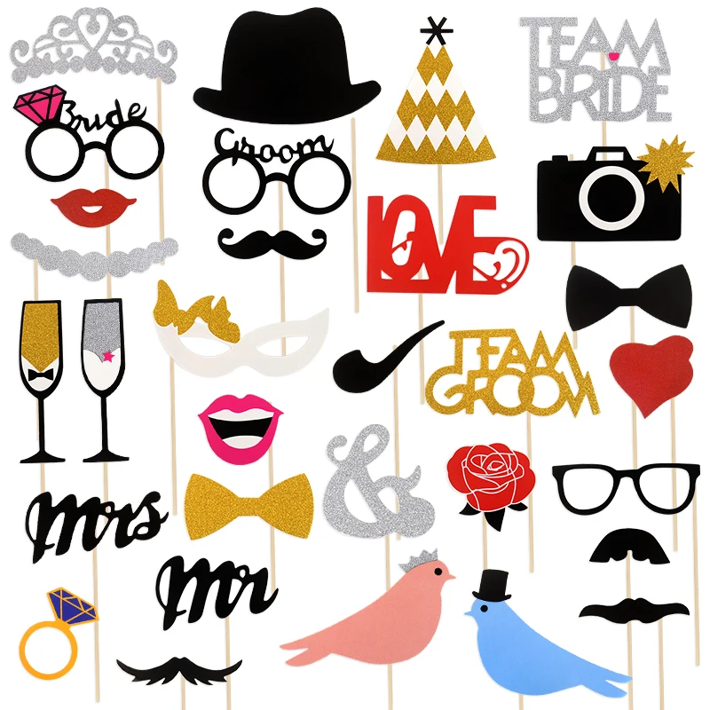 Wedding decoration photography party photo props 10-58pcs for bachelorette bride shower party decor