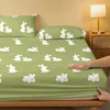 1 Cartoon Cute animal Rabbit printed matte Fitted Sheet, bedroom printed bed cover, bedding (excluding pillowcases) 3