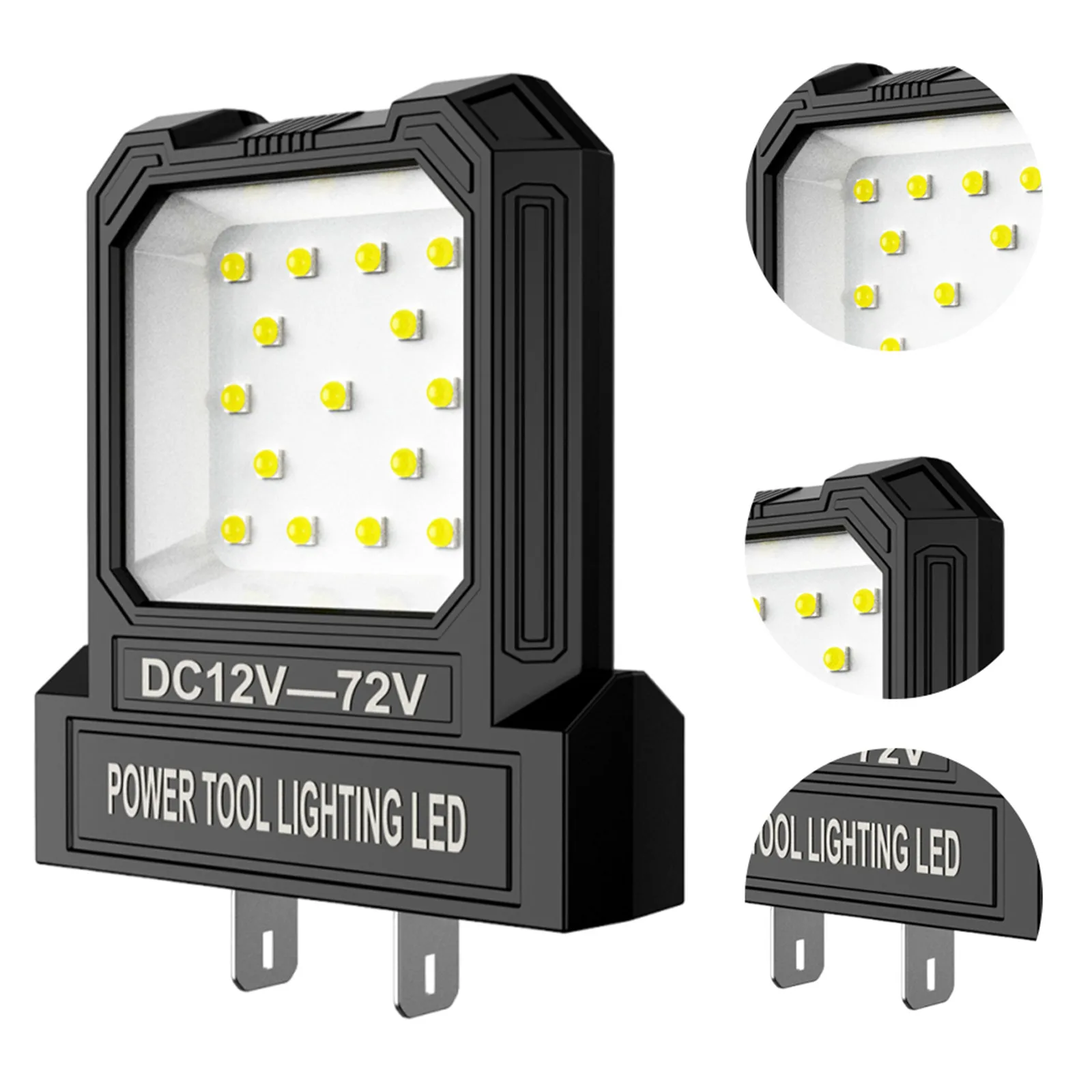 12V-72V LED 슈퍼 브라이트 스포트라이트(2가지 모드 조명 포함) 배터리 없음 캠핑 랜턴 550LM 차고 자동차 수리 캠핑 낚시용