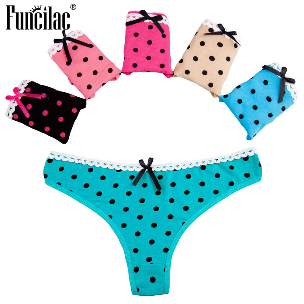 

Women Sexy G-String Dot Thong Ladies Briefs Lingerie Knickers Fashion Panties Low Rise Underpants Underwear 5 Pcs/lot