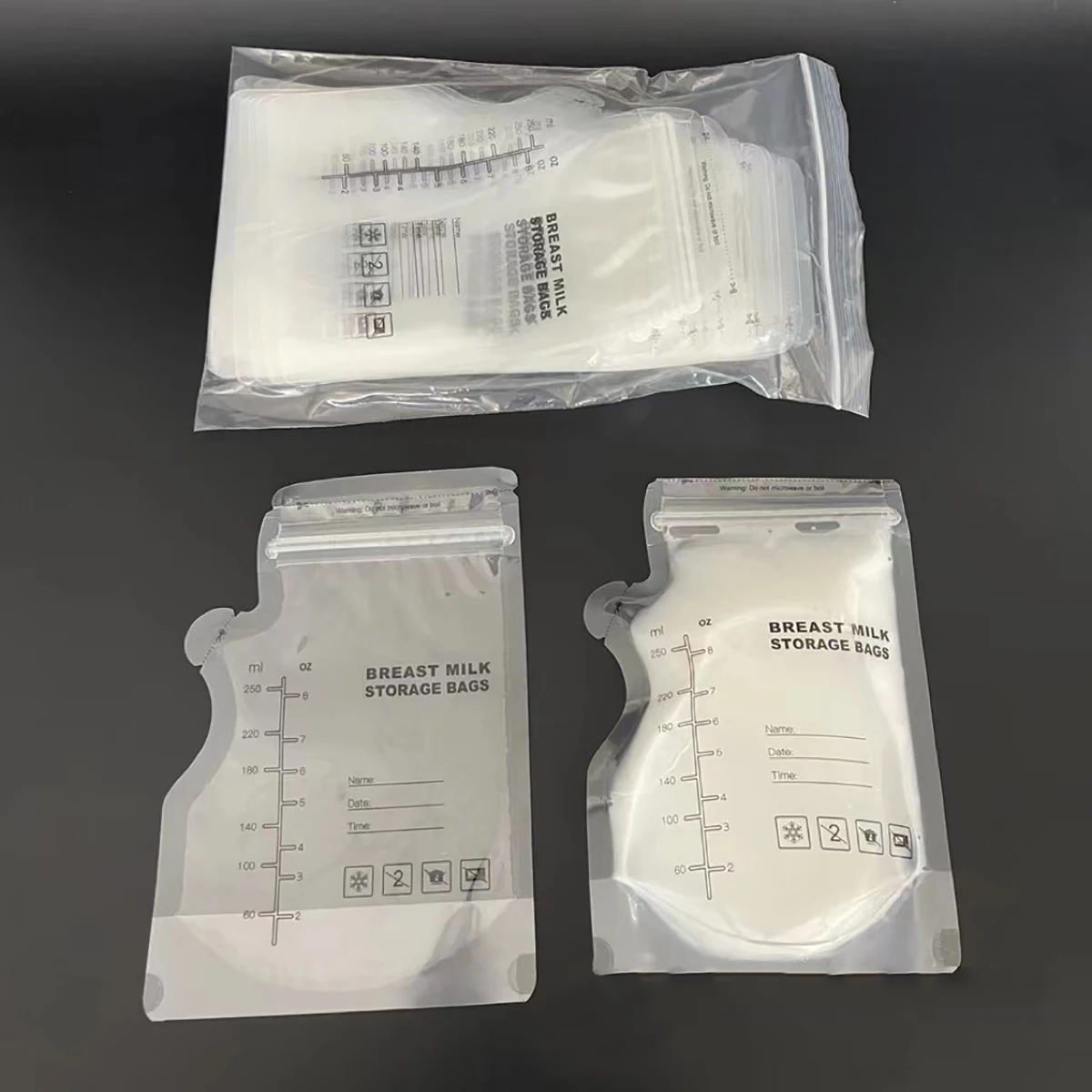1 bag of 30 full English spout milk storage bag Baby bottle Double bone seal BPA-free