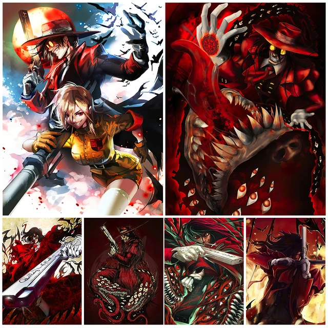 illustration, anime, Hellsing, Alucard, comics, comic book