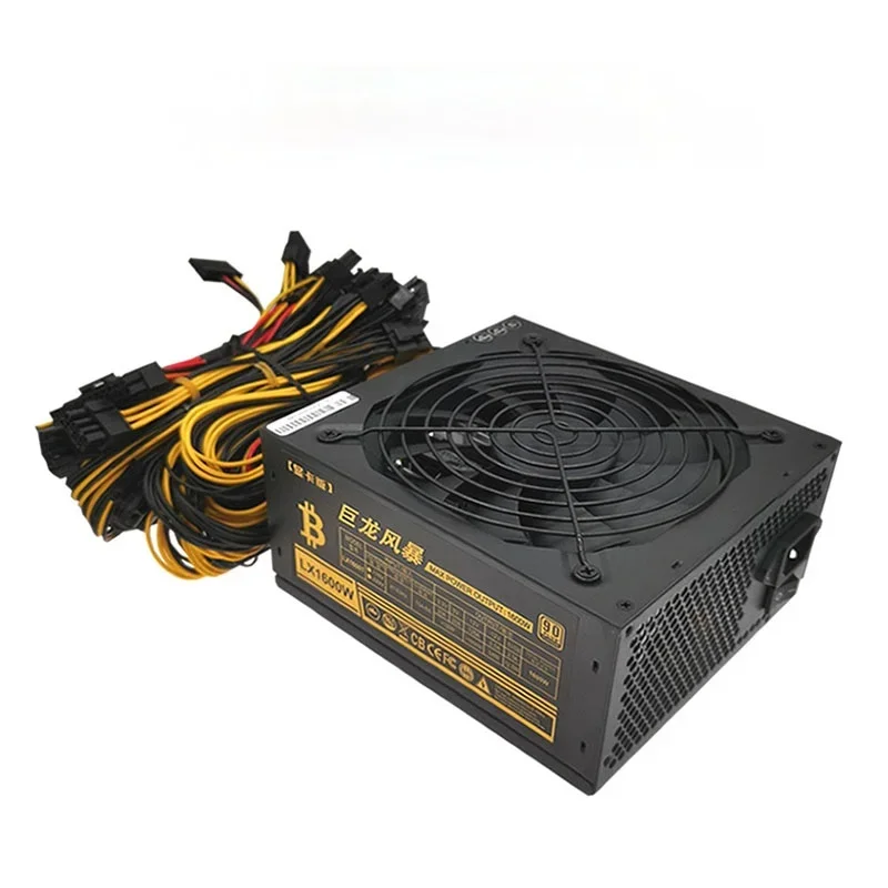 ETH Mining Rig Power Supply 1600W PC Serve ATX Switching PSU For RX470 480 570 1060 1070 6 GPU Bitcoin Miner PSU