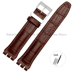 Premium Genuine Leather Waterproof Sport Wristband with Metal Clasp - 19mm (Brown)