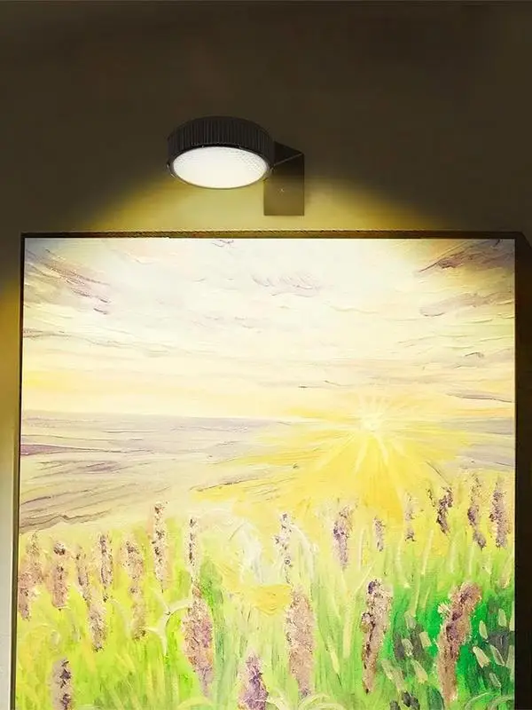3Pcs Battery Operated Picture Light Magnetic Led Painting Light 24 Color Spotlight with Remote Control Dimmable Painting