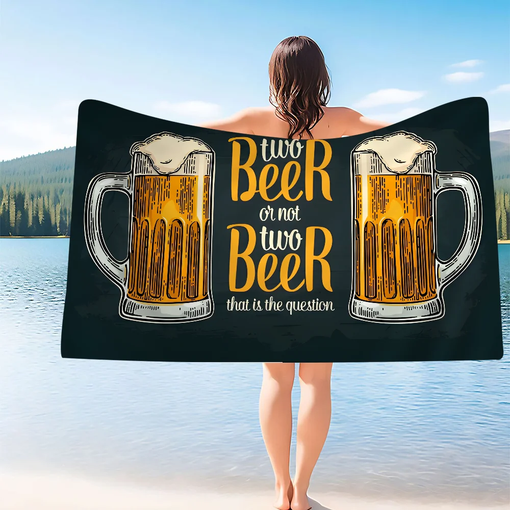 Drinking Beer Printed Big Microfiber Beach Towels Quick Dry Towel Sand Beach Towels Pool Towel for Travel Swim Pool Yoga 5