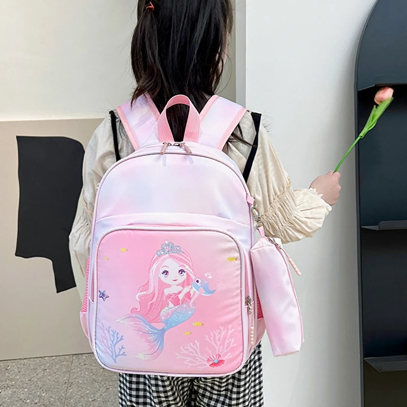 2pcs/set Unicorn Backpack for Girls Cartoon Pink Princess School Bags with Pen Case Pentand Kids Satchels Kindergarten Bookbag