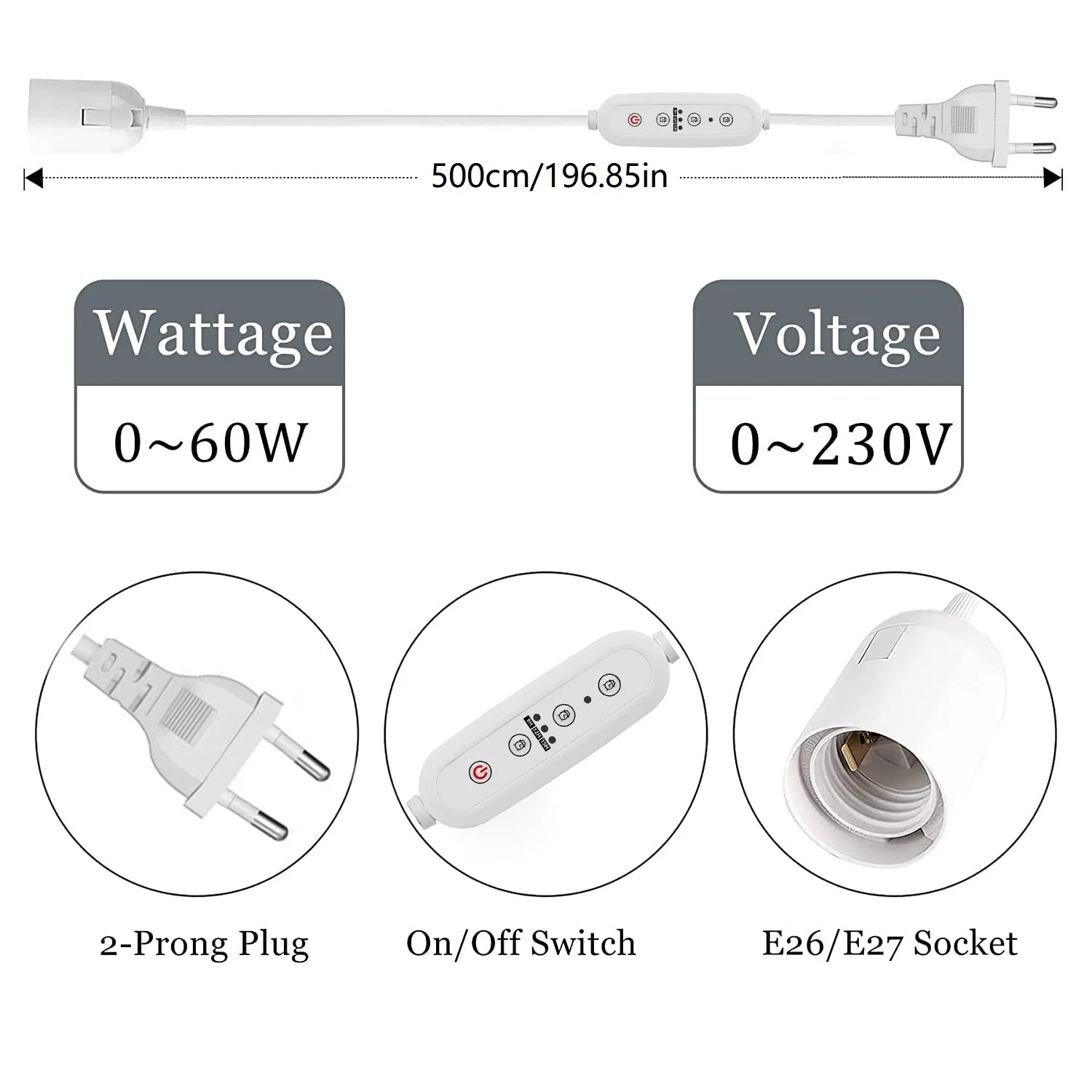 Description Picture 4 of itemLED Grow Light Bulb with Timing and Hanging System,25W Full Spectrum, 9H/12H/15H Timer, Hanging Grow Lights with 5m Power Cord