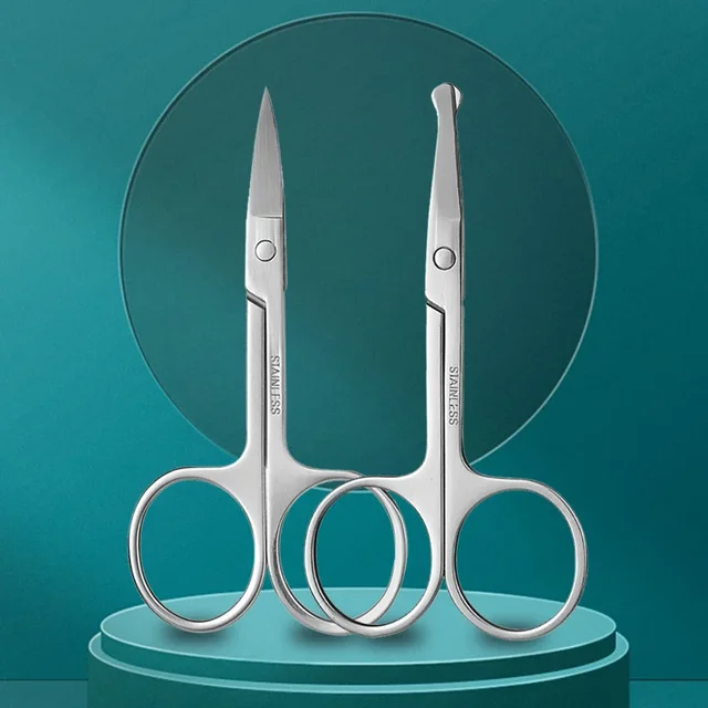 1/2Pcs Makeup Scissors Stainless Steel Eyebrow Nose Hair Scissors Cut Manicure Facial Trimming Small Nail Makeup Beauty Tools