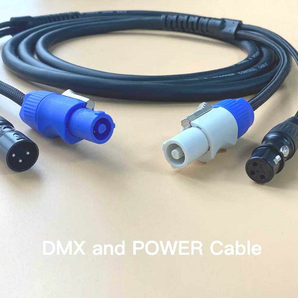 10Meter Stage Lighting AC Power Dmx Combo Cable 3x2.5mm&sup2; Daisy Chain Split Cables Powercon Plug For LED DJ Audio Smoke Machines