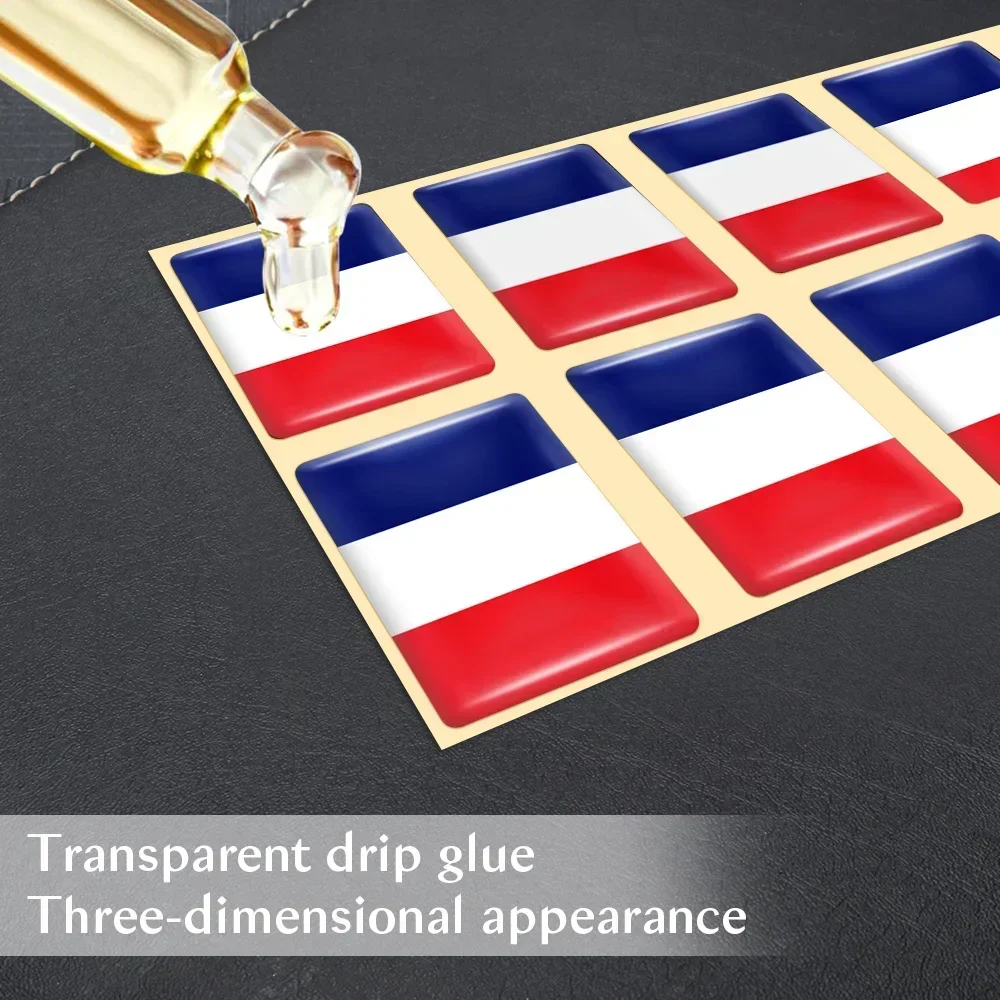 10pcs Epoxy Flag Car Stickers Set