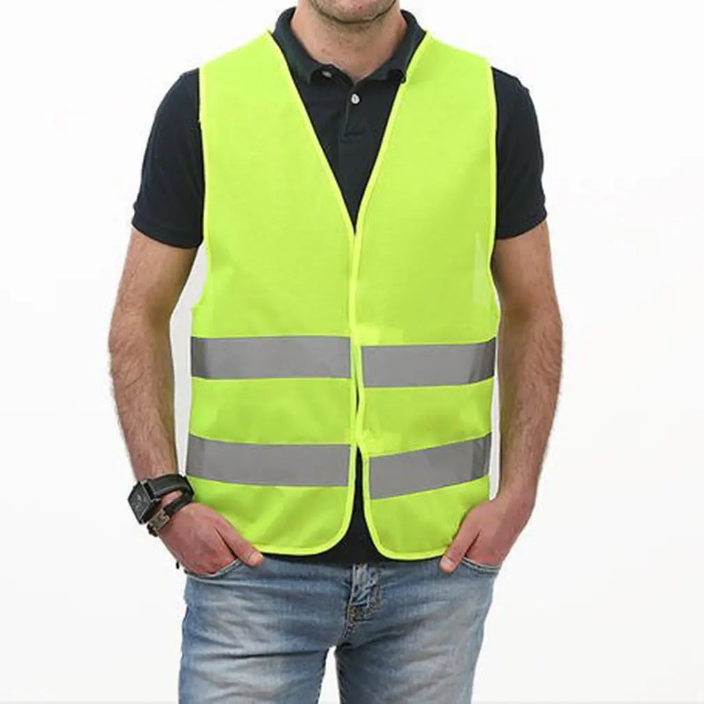 

High Visibility Reflective Vest Outdoor Front Safety Vest With Reflective Strips Construction Workwear Safety Reflective Vest