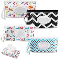 1pc Wet Wipe Bag Eva Refillable Travel Cosmetic Pouch Stroller Accessories Sealed Wet Wipe Waterproof Case Flip Cover Tissue Bag 1