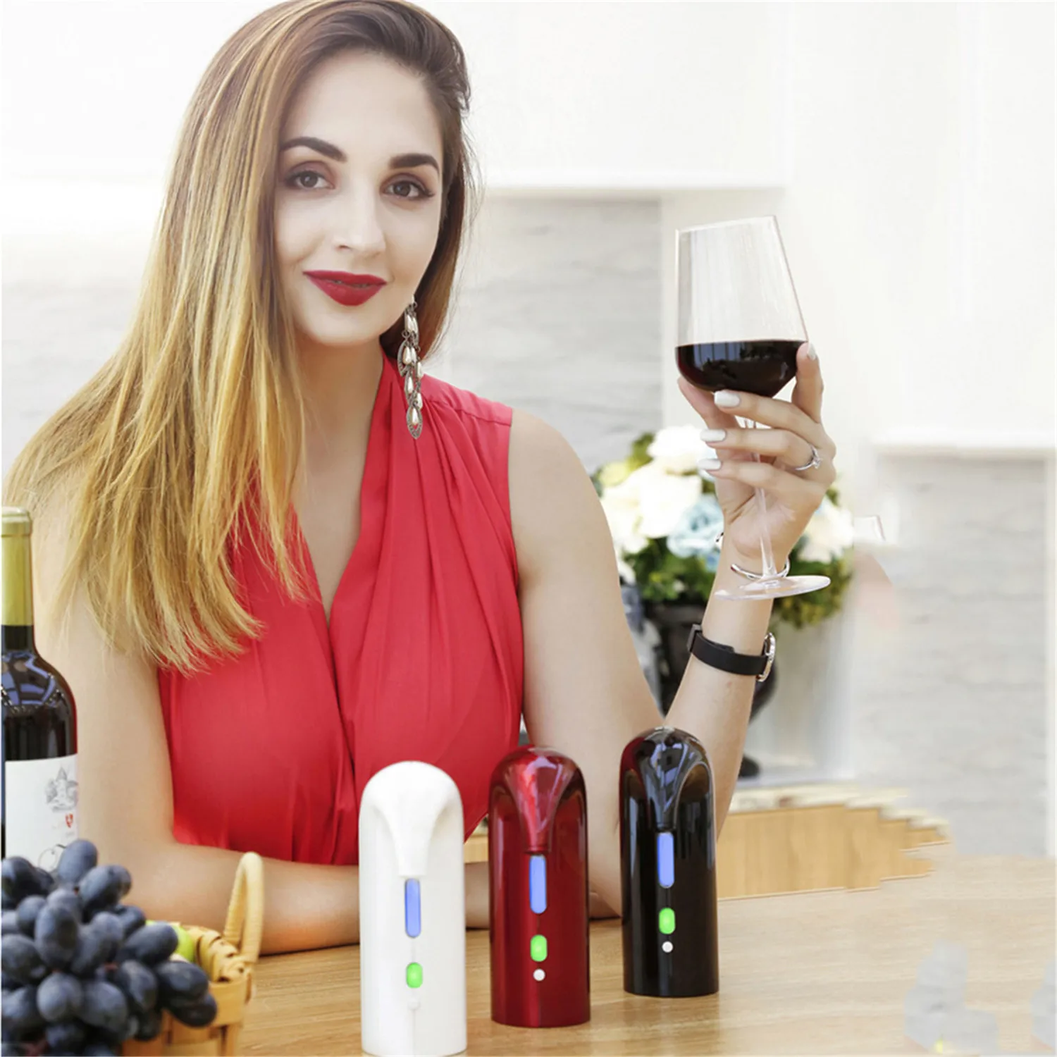 Description Picture 6 of itemElectric Decanter, Portable Automatic Decanter for Red and White Wine, A Gift for Beginners and Lovers of Spirits - Red