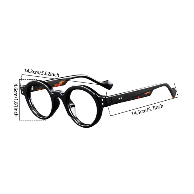 Gafas de lectura de moda con montura redonda retro fabricadas en resina ultraligera, adecuadas tanto para hombres como para mujeres. 2