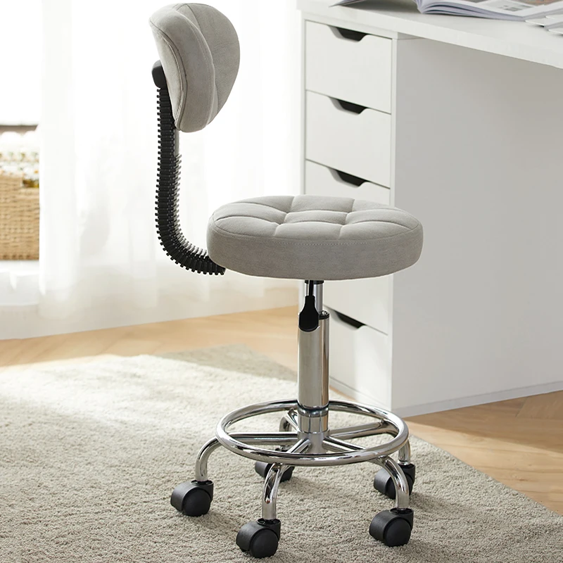 

Roller Swivel Office Chair Wheels Elastic Adjustable Makeup Lounge Work Chair Mobile Hairdressing Fabric Sillas Home Furniture