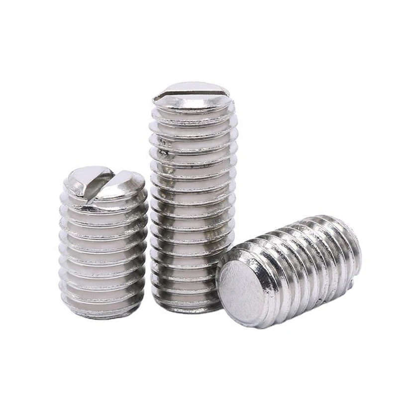 10pcs/lot Stainless steel slotted set screw with flat point