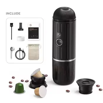 2 in 1 Portable Wireless stainless steel Coffee Capsule Home Travel for cafe Coffee Powder 20 bar Espresso machine Maker