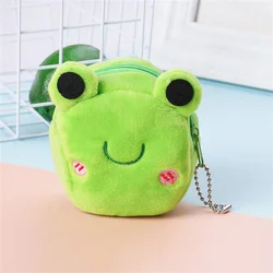 Soft Plush Cartoon Animal Coin Purse - Cute Mini Zipper Wallet (Frog)