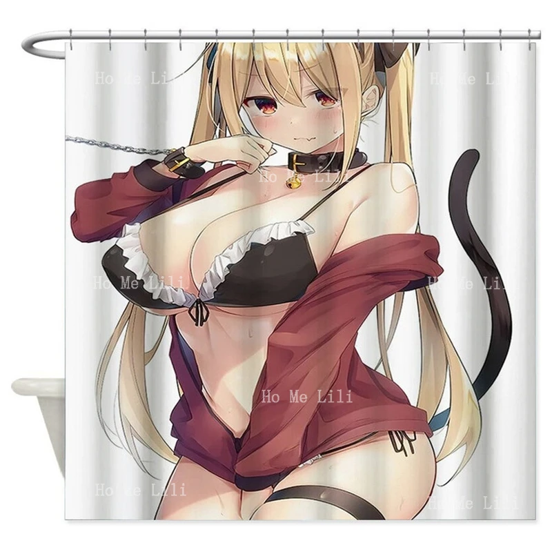 Anime Girl Shower Curtain Comic Long Blonde Hair Lovely Woman Sexy Bra  Bathroom Decor Polyester Waterproof Fabric With Hooks| | - AliExpress