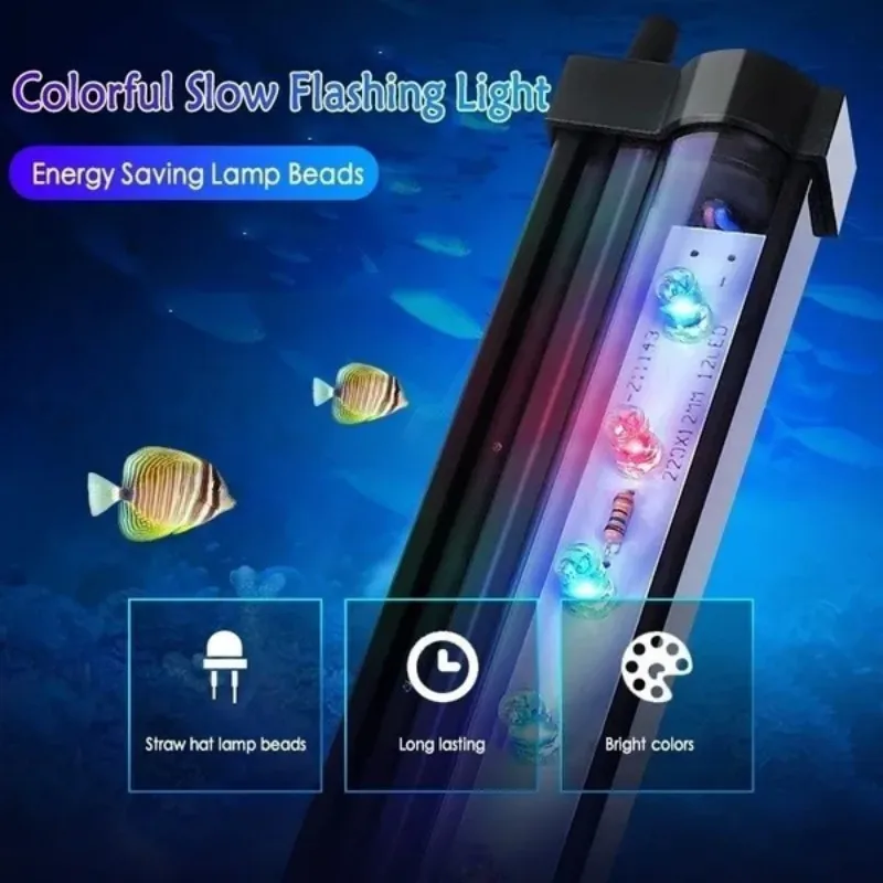 Aquarium LED Lamp Colorful Light Color Changing Bubble Light LED Diving Fish Tank Submersible Fish Tank aquarium light aquarium lamp