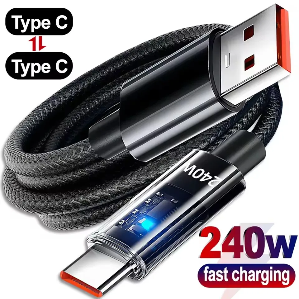สายชาร์จ USB-C 240W พร้อมจอแสดงผล สำหรับ iPhone และ Samsung