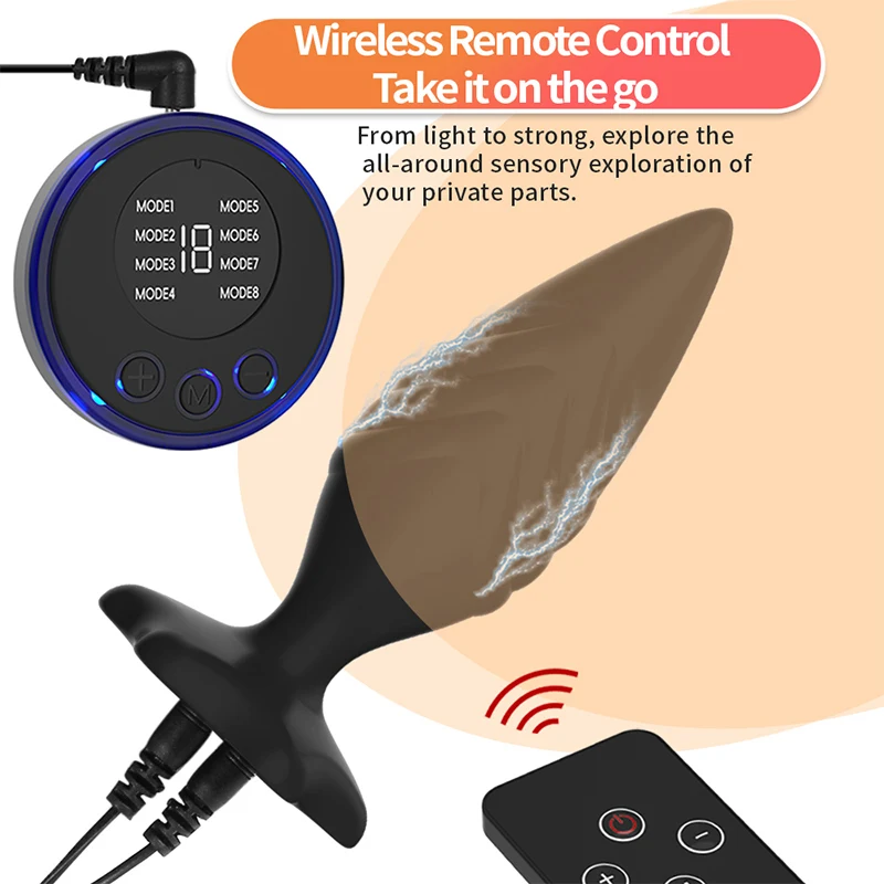 Bi-polar Estim Butt Plug,Electro BDSM Egg Vaginal Ball,Electric Sex Prostate Massage Anal Plugs,Electrosex Electroshock E-stim