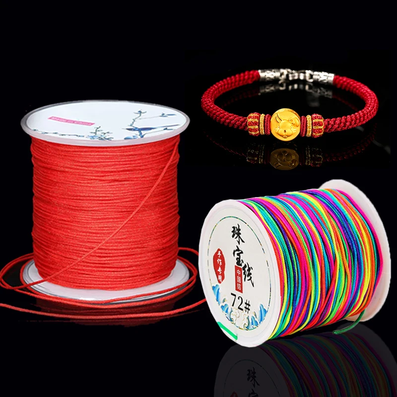 

72# 45M/Roll 0.8mm Chinese Thread Nylon Cord Shamballa String Bracelet Braided Rope Thread Jewellery Making Supplies for DIY
