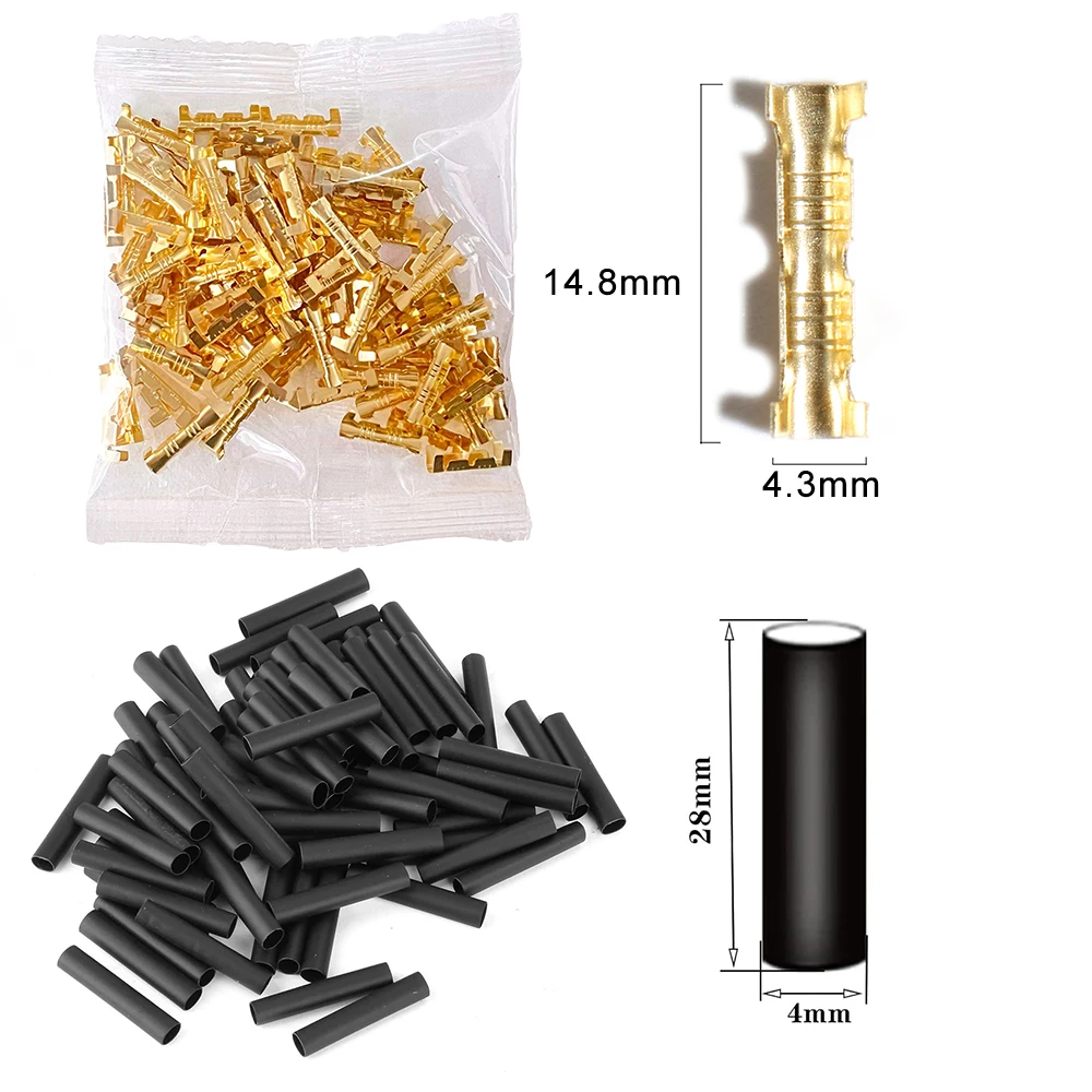 U-Shaped Electrical Wire Connectors Set Crimp Terminals Block for Fast Wiring Cable Lock 0.5-1.5mm&sup2; with Heat Shrink Tube Kits wire connectors