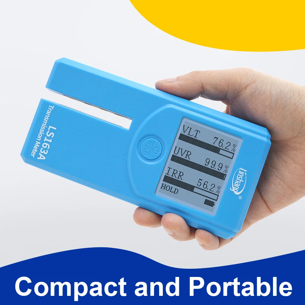 Window Tint Meter Car Vlt Transmission Meter Rugged Solar Film Tester Rotatable Screen for Automotive Window LS163 LS163A