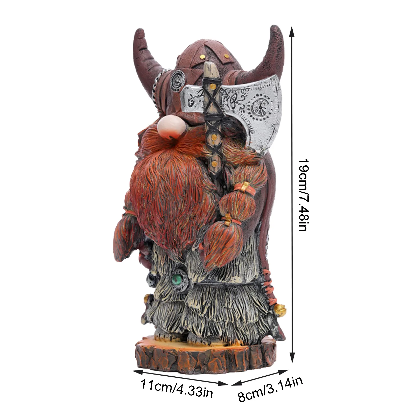 Statue de jardin Viking nordique, Gnome de guerre, Sculpture de guerrier, garde médiéval — vue 7