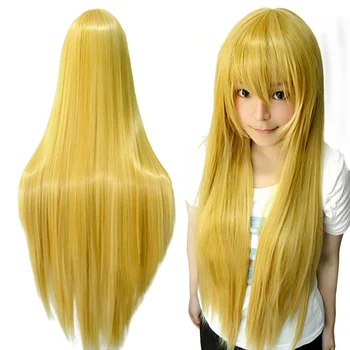 Synthetic Hair Yellow Long Cosplay Wigs Straight Minako Aino Wig Anime Hair Pieces Historia Reiss Costume Wig 1