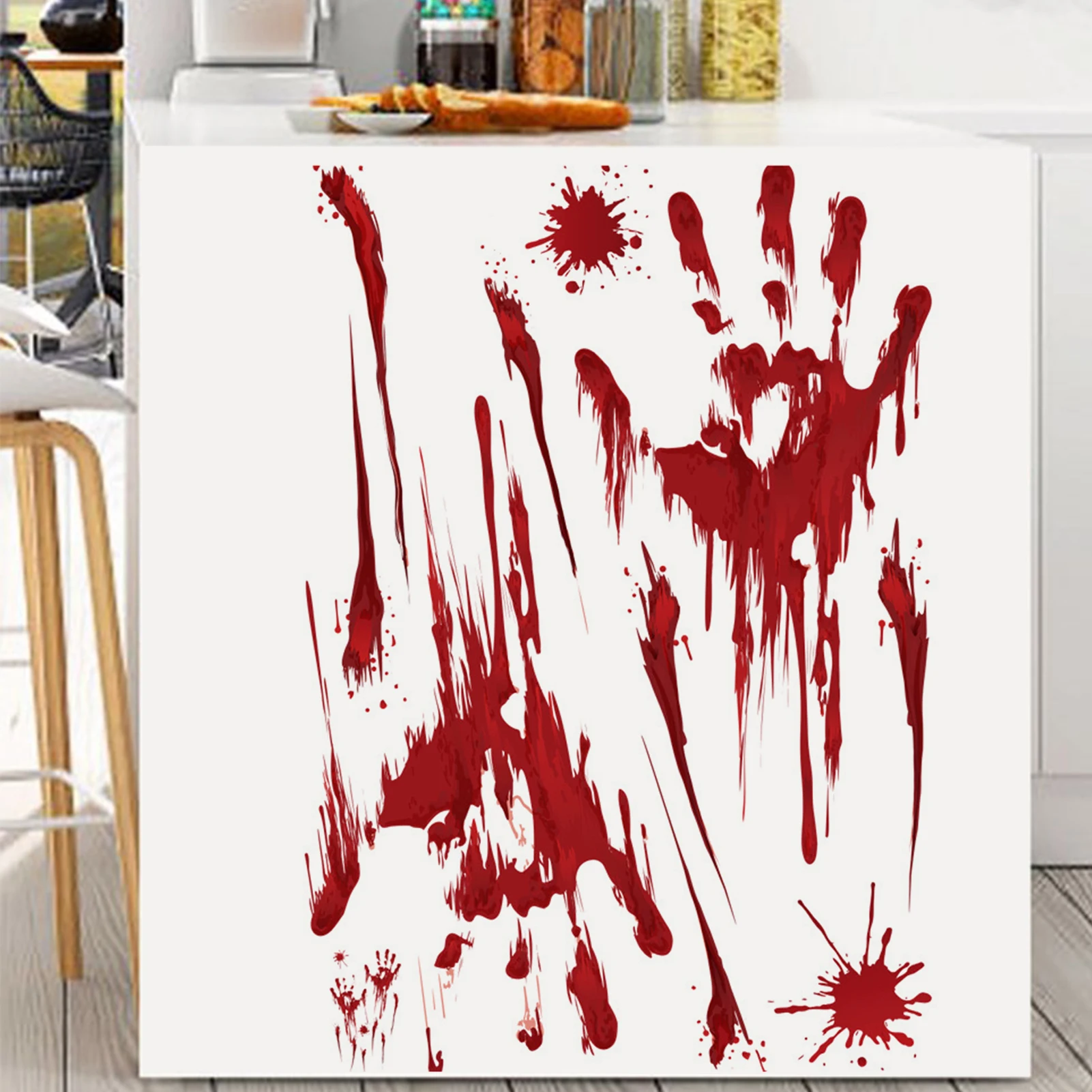 Halloween Bloody Stickers Halloween Wall Decal Create Horror Scenes Bloody Footprints Floor Window Clings For Indoor Outdoor