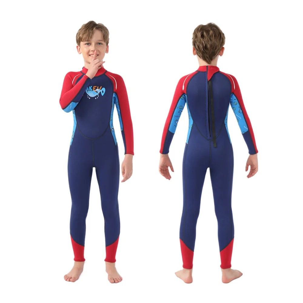 Children's 2.5mm Neoprene Wetsuit Boys Swimming Surfing Snorkeling Suit Warm Long Sleeves Swimsuit Girls One Piece Swimwear 1