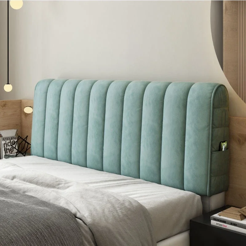 

High Grade Short Plush Customized Head Cover Soft Thicken Velvet Quilted Headboard Cover All-inclusive Bed Back Protector Cover