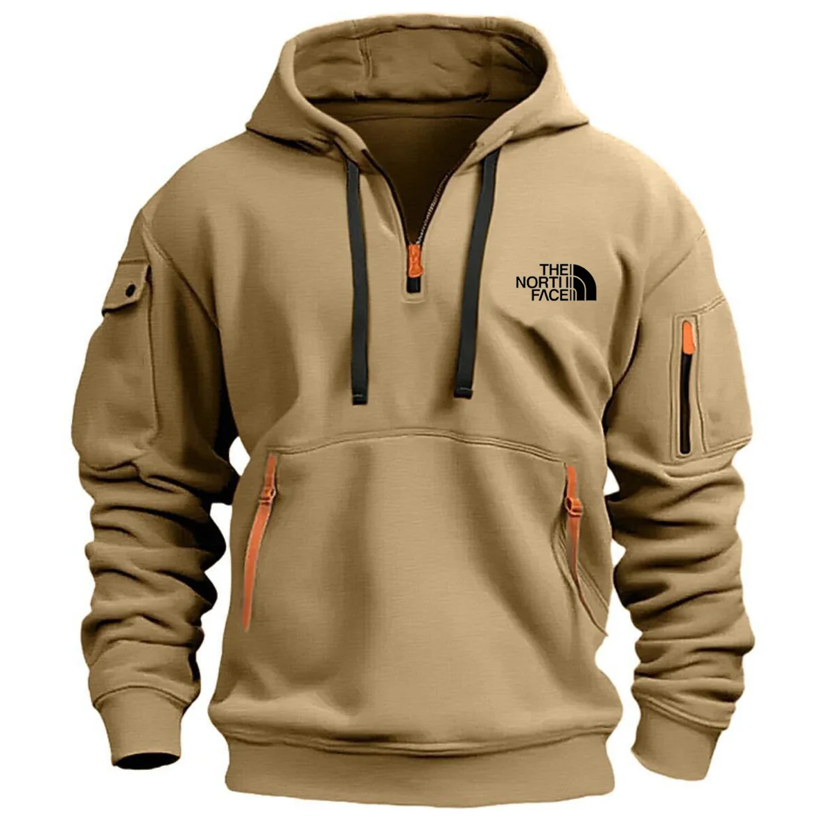 thumbnail image 1 of 2024 Drop Shoulder Hooded Sweatshirt Men Women Large Size Loose Pullover Fashion Sweatshirt Multi Pocket Zipper S-3XL, 1 of 4