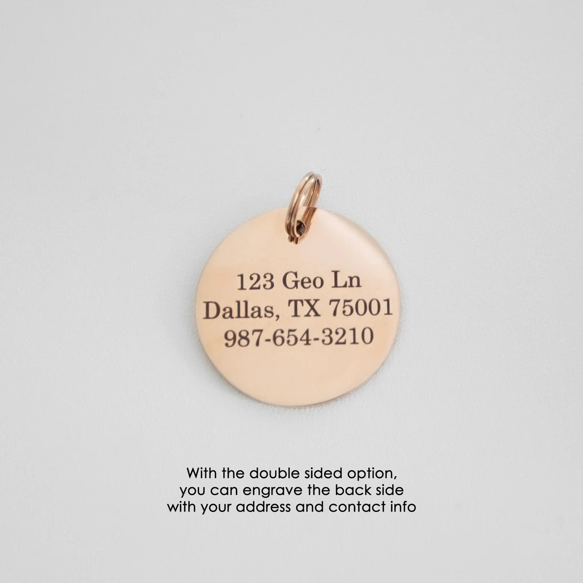 Custom Engraved Name Date Round Coin Stainless Steel Personalized ID Tag Accessory Jewelry Pendant Fit for Bracelet Necklace