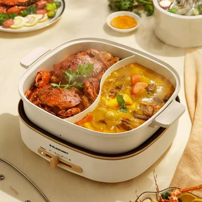 BLAUPUNKT 220V Split Double Flavour Electric Hotpot Household Multifunctional 6L Electric Cooker 1600W Electric Hotplate 4