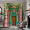 2pcs, spring summer Curtains Indian temple theme Yarn Curtains Versatile Polyester Decorations Ldeal for Living Room, Bedroom, 1