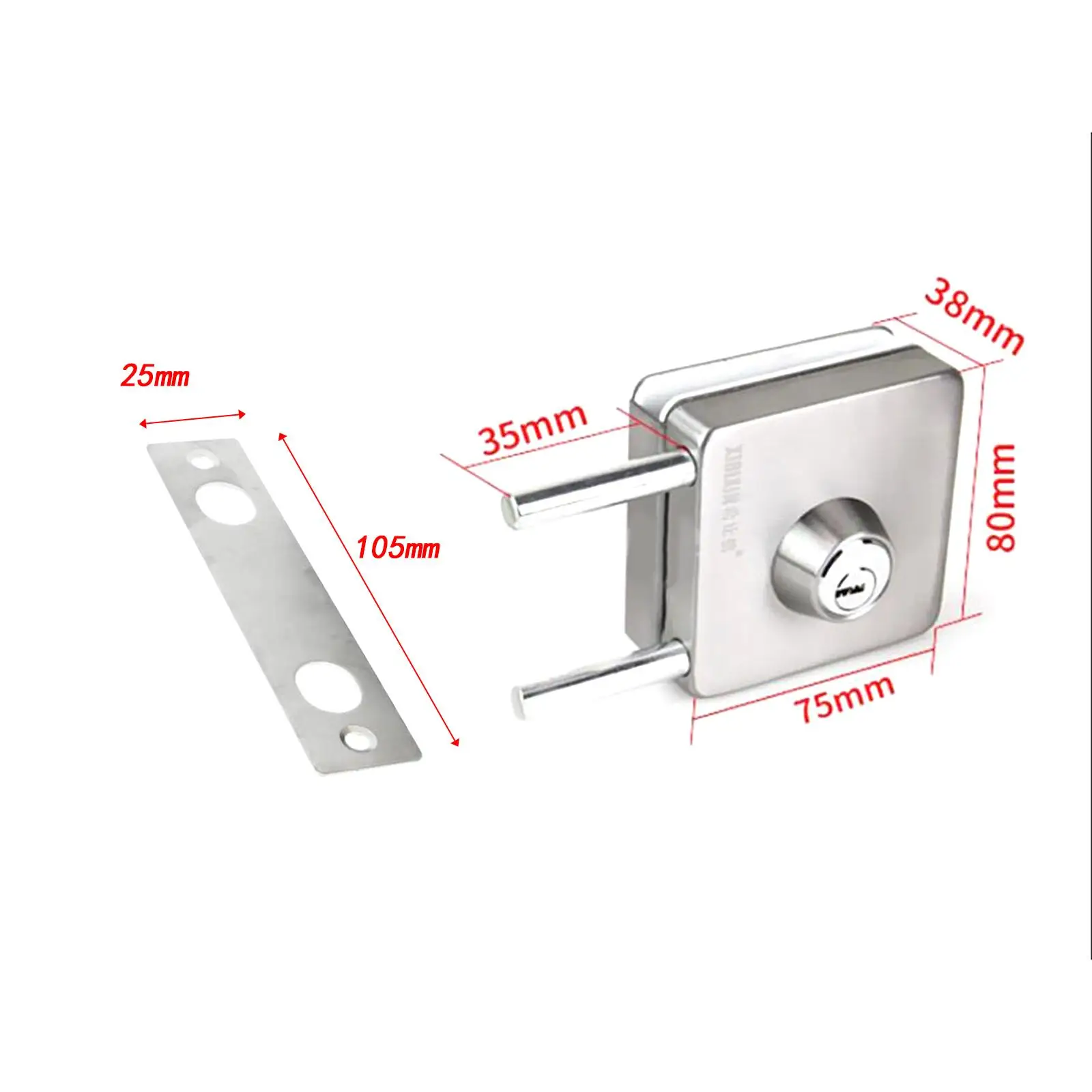 Glass Door Lock Office Glass Door Lock Stainless Steel Durable Push Sliding Gate Lock for 10mm-12mm Glass Door Shower Room